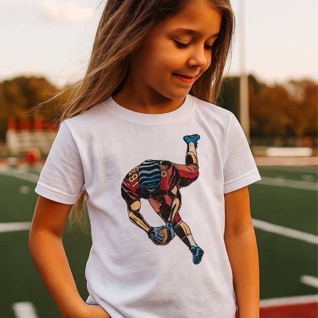 Dynamic American Football Player Touchdown  T-Shirt (Creator Uploaded)