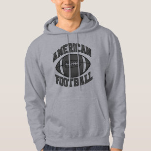 Dynamic American Football Typography with Graphic Hoodie