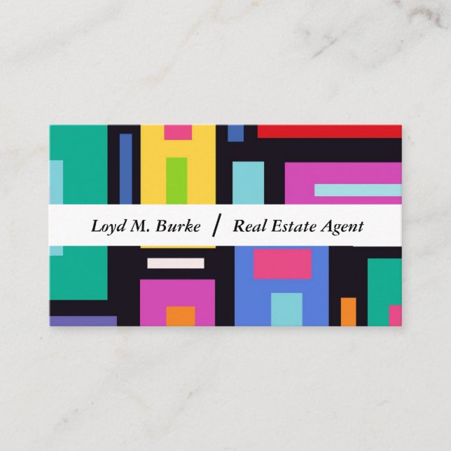 Dynamic and colourful abstract  business card (Front)
