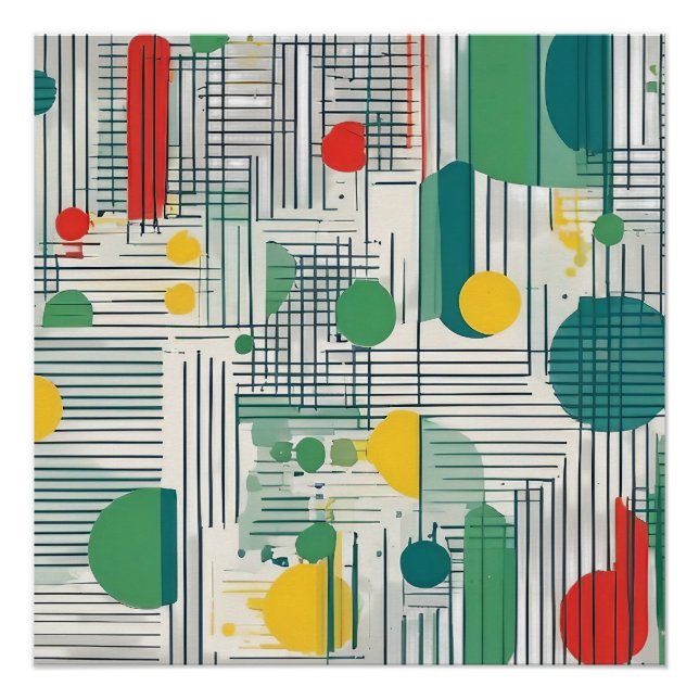 Dynamic and modern geometric design poster (Front)