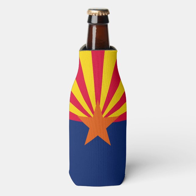 Dynamic Arizona State Flag Graphic on a Bottle Cooler (Bottle Front)