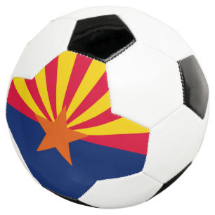 Dynamic Arizona State Flag Graphic on a Soccer Ball