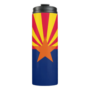 Dynamic Arizona State Flag Graphic on a Thermal Tumbler