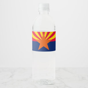 Dynamic Arizona State Flag Graphic on a Water Bottle Label