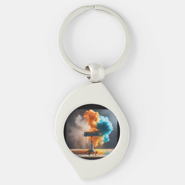 Dynamic Art Explosion, High-Speed Surreal Canvvas  Key Ring (Front)