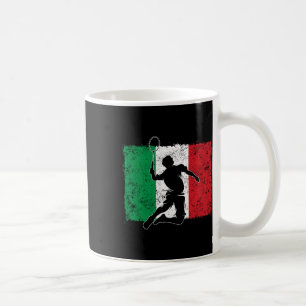 Dynamic Badminton Player Italian Flag Leap  Coffee Mug