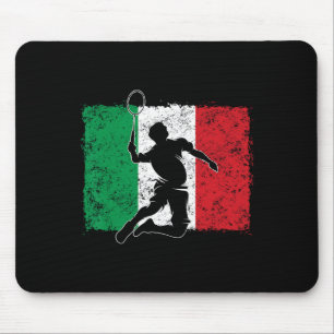Dynamic Badminton Player Italian Flag Leap Mouse Pad