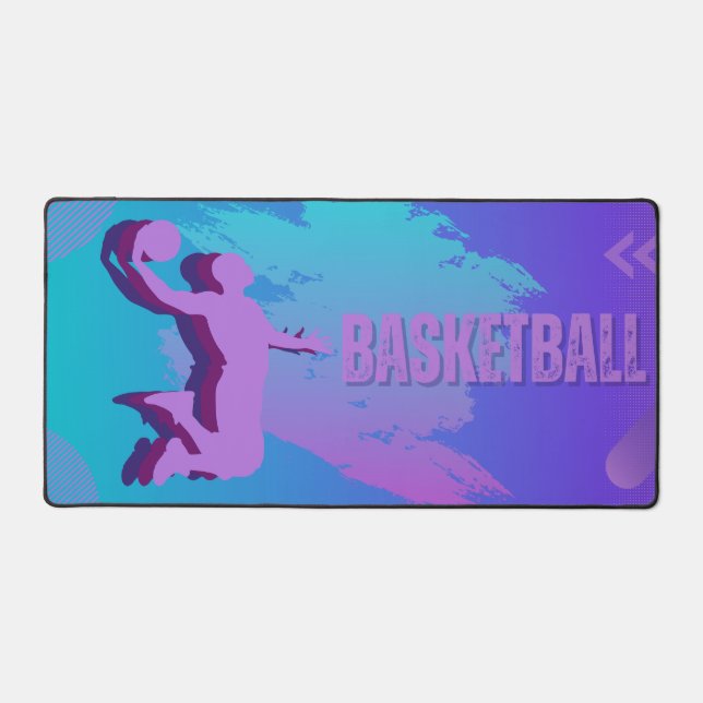 Dynamic Basketball Desk Mat – Vibrant Sports (Front)