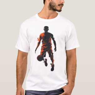 Dynamic Basketball Player Silhouette Graphic - Ora T-Shirt
