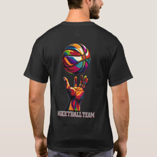 Dynamic Basketball Team Hand and Ball Illustration T-Shirt