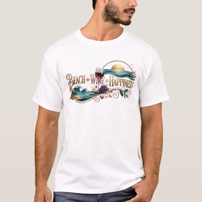 Dynamic BEACH WIN HAPPINESS Artwork Creation T-Shirt (Front)