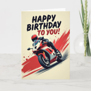 Dynamic Birthday Rider Motorcycle Card