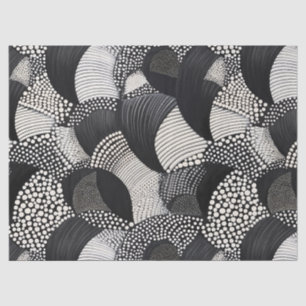 Dynamic Black White - Geometric Organic Flow Tissue Paper
