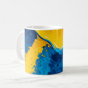 Dynamic Blend of Yellow, Blue, & Orange Accents Coffee Mug