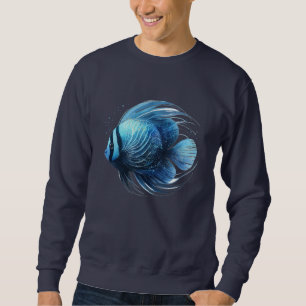 Dynamic Blue and Black Ocean Fish Sweatshirt