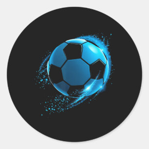 Dynamic Blue Soccer Ll  Classic Round Sticker