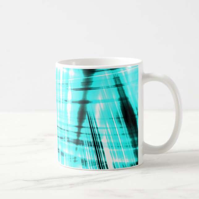 Dynamic blue streaked background coffee mug (Right)