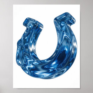 Dynamic Blue WATER Slogan Design Poster