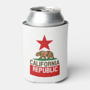 Dynamic California State Flag Graphic on a Can Cooler