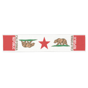 Dynamic California State Flag Graphic on a Short Table Runner