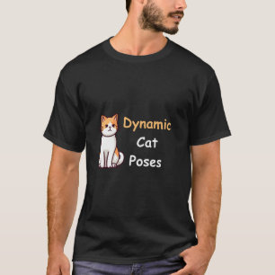 Dynamic Cat Poses   Cat Lover Minimalist Art T-Shirt