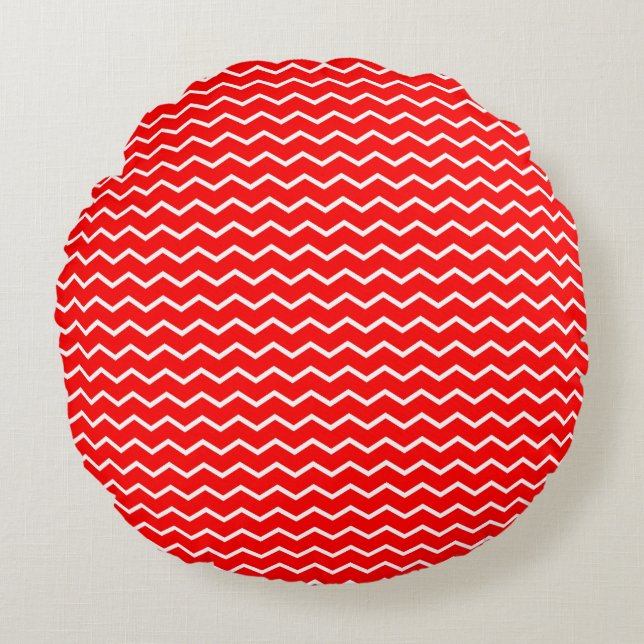 Dynamic Chevron Waves Pattern Round Cushion (Front)