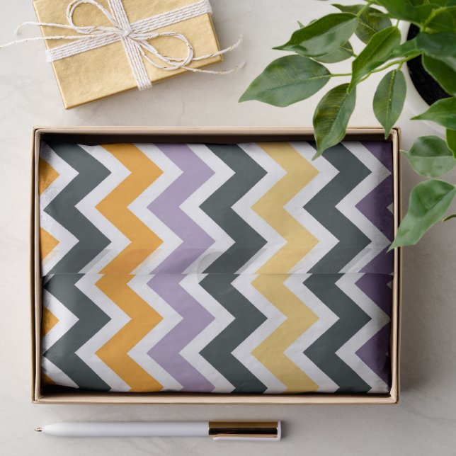 Dynamic Chevron Zigzag Seamless Pattern Tissue Paper (Gift)
