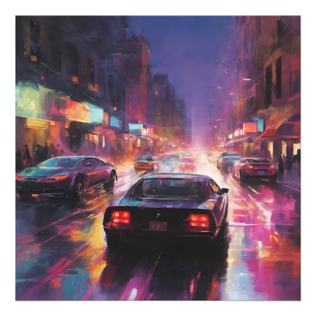 Dynamic Cityscape Racing  Photo Print (Front)