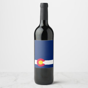 Dynamic Colorado State Flag Graphic on a Wine Label