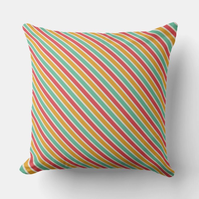Dynamic Colour Combinations: Diagonal Stripe Cushion (Front)