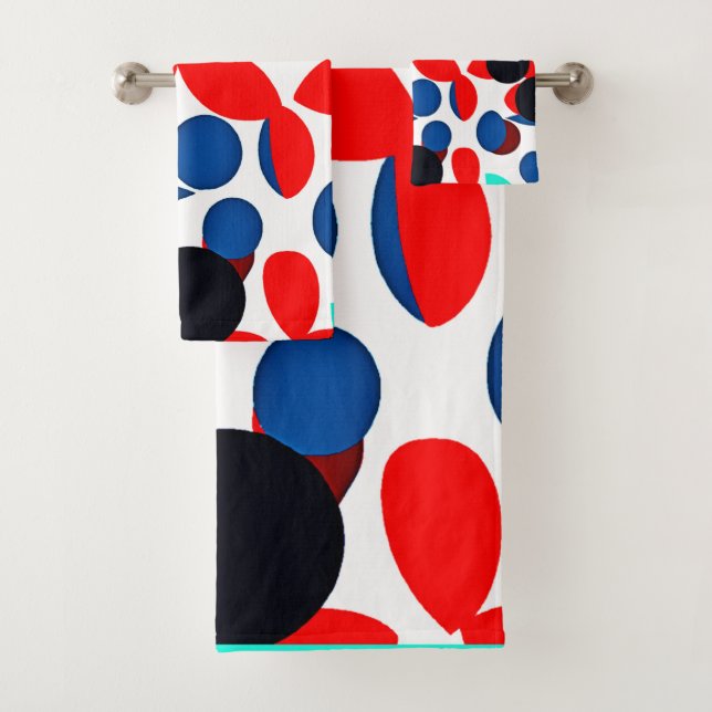 Dynamic Colour Play Style Pattern Bath Towel Set (Insitu)