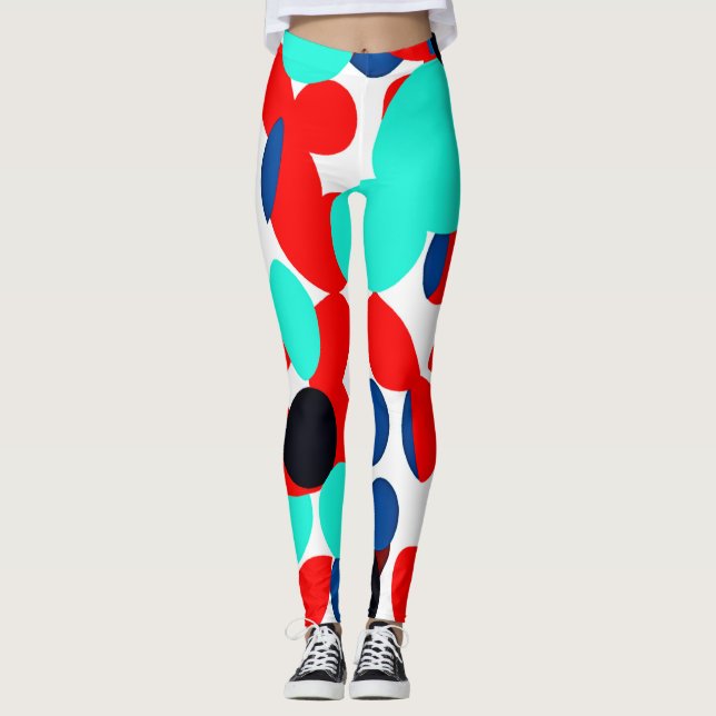 Dynamic Colour Play Style Pattern Leggings (Front)