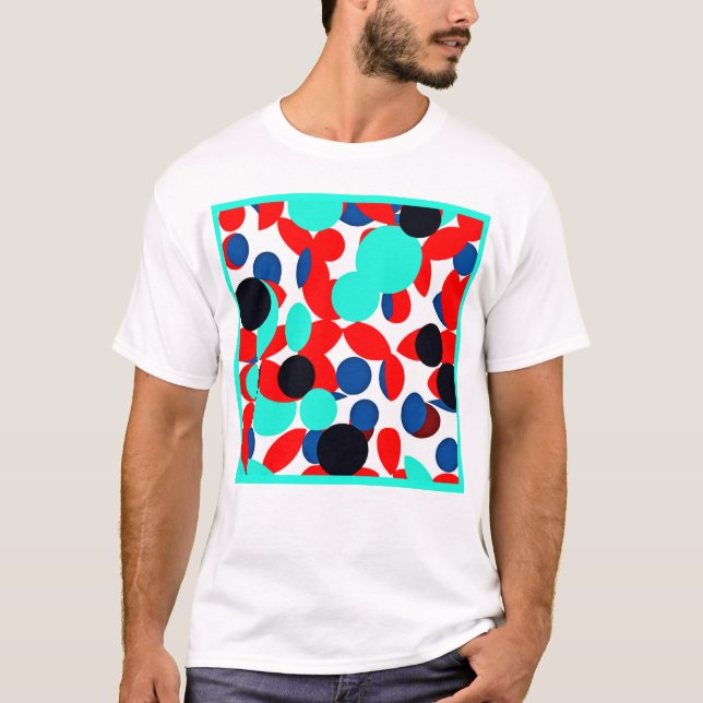Dynamic Colour Play Style Pattern T-Shirt (Front)