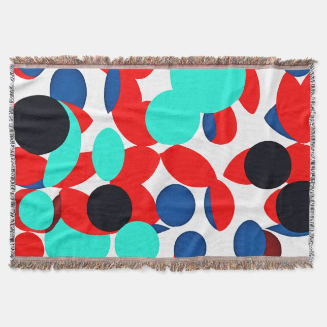 Dynamic Colour Play Style Pattern Throw Blanket (Front)