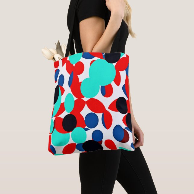 Dynamic Colour Play Style Pattern Tote Bag (Close Up)