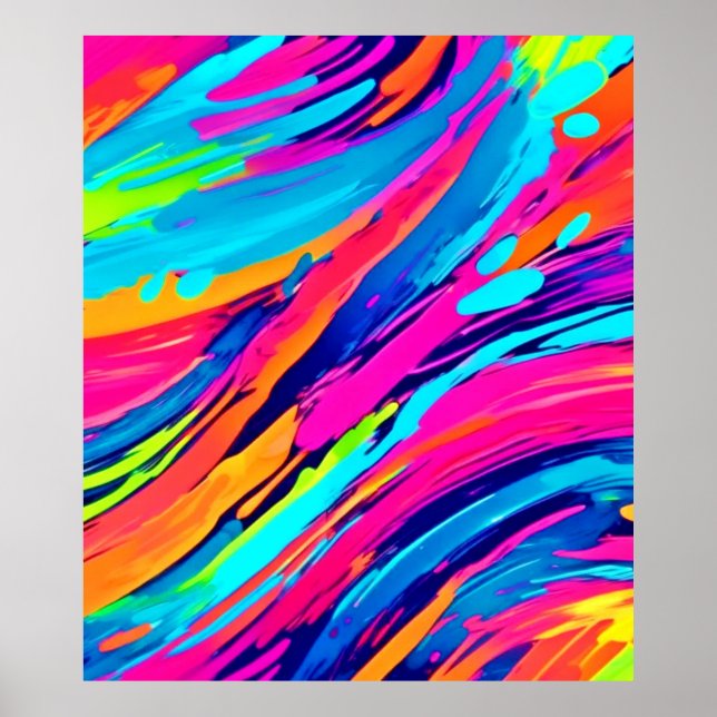 Dynamic Colour Streaks Artwork Poster (Front)