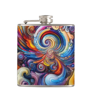 Dynamic Colour Vortex Hip Flask