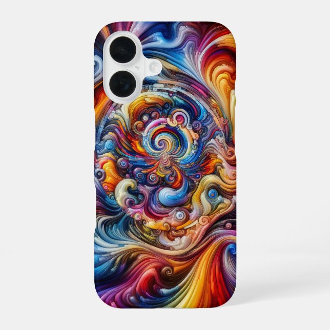 Dynamic Colour Vortex iPhone 16 Case (Back)