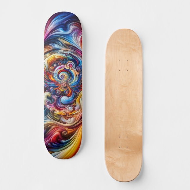Dynamic Colour Vortex Skateboard (Front)