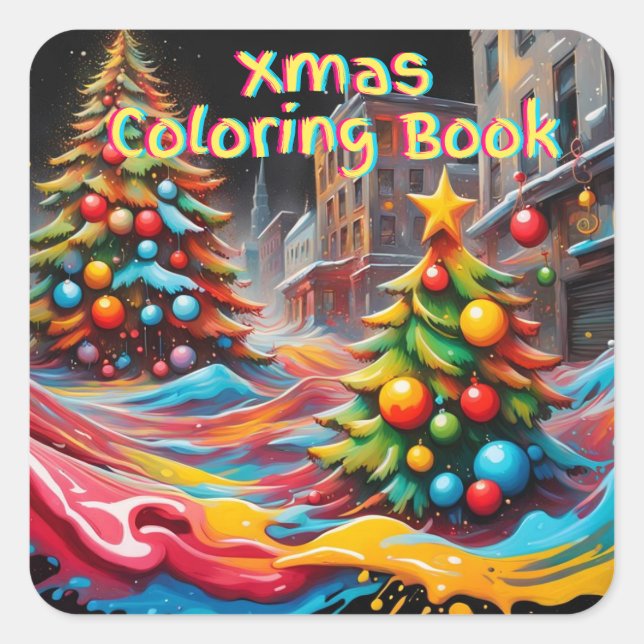 Dynamic Colours Of Christmas Square Sticker (Front)