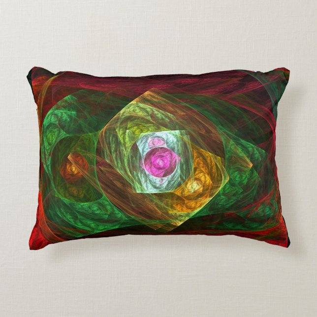 Dynamic Connections Abstract Art Accent Pillow (Front)