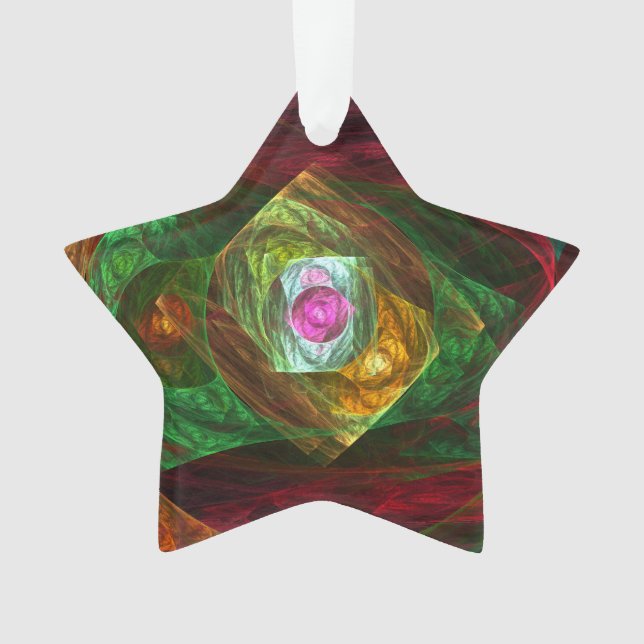 Dynamic Connections Abstract Art Acrylic Star Ornament (Front)