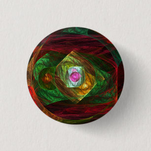 Dynamic Connections Abstract Art Button (round)