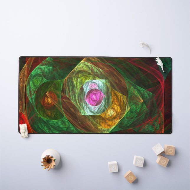 Dynamic Connections Abstract Art Desk Mat (Kids Table)