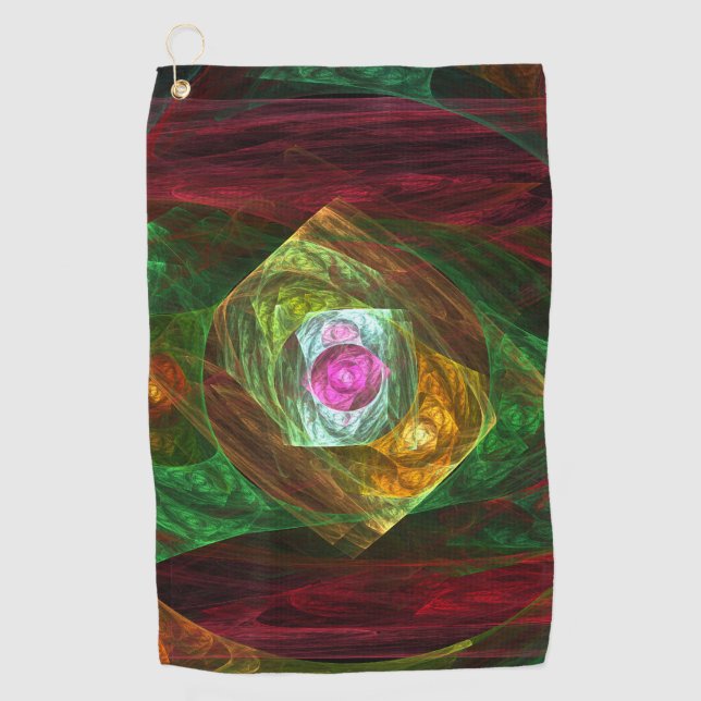 Dynamic Connections Abstract Art Golf Towel (Front)