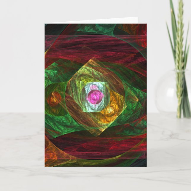Dynamic Connections Abstract Art Greeting Card (Front)