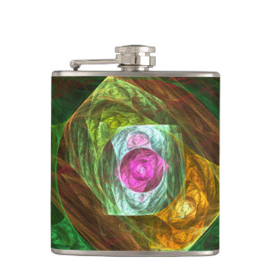 Dynamic Connections Abstract Art Hip Flask
