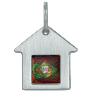 Dynamic Connections Abstract Art House Pet Name Tag