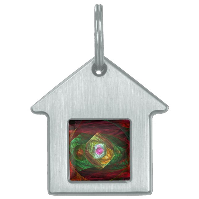 Dynamic Connections Abstract Art House Pet Name Tag (Front)