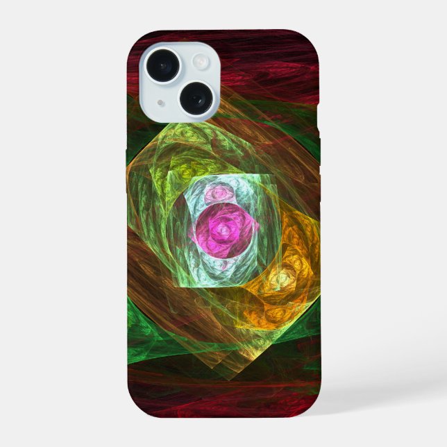 Dynamic Connections Abstract Art iPhone 15 Case (Back)